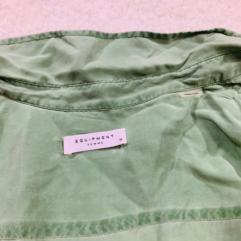 Equipment femme major blouse safari green silk - Picture 3 of 6